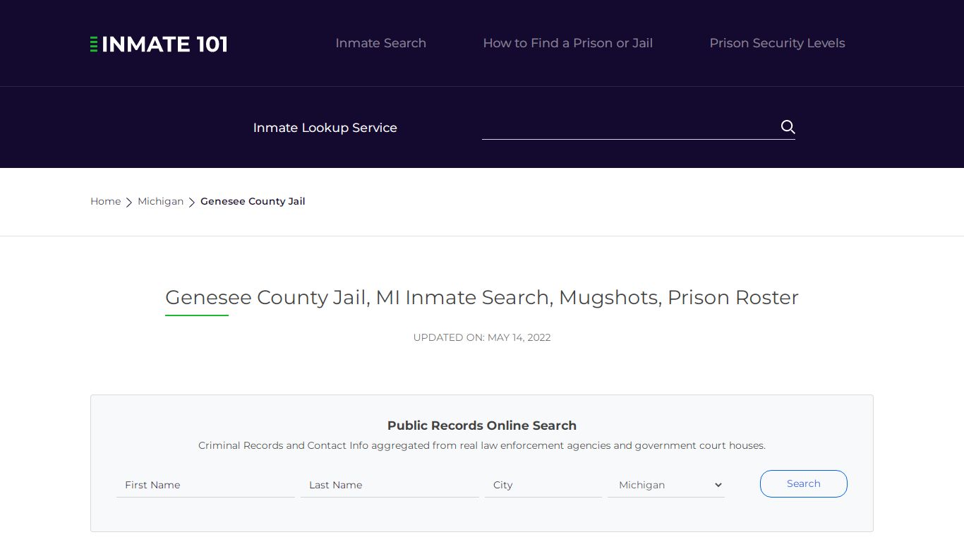 Genesee County Jail, MI Inmate Search, Mugshots, Prison ...