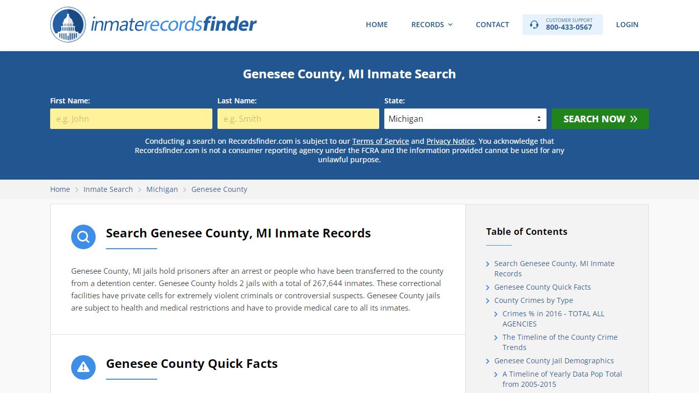 Genesee County, MI Inmate Lookup & Jail Records Online